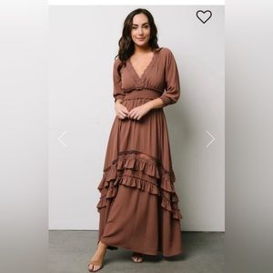 Baltic Born Pippa Ruffle Maxi Dress | Deep Mauve
